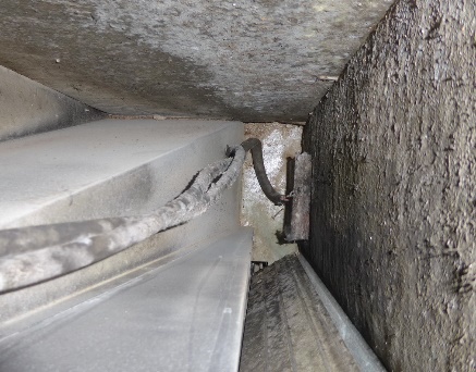 C:\Users\Owner\Desktop\Spring NLs\Moldy liner looking down into VSU from top supply-vent opening.jpg